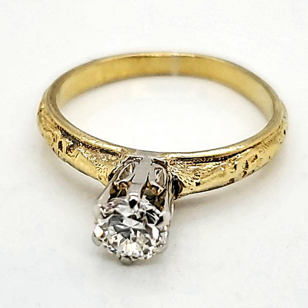 .42 Carat Vintage Round European Cut Diamond Engagement Ring