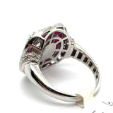 18kt White Gold 1.16Ct Old European Cut Diamond And Ruby Ring