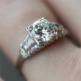 1.25 Carat Round European Cut Diamond Art Deco Engagement Ring