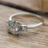 2.44 Carat Vintage Round European Cut Diamond Engagement Ring