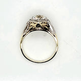 1.41 Carat Round European Cut Diamond Art Deco Engagement Ring