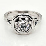 .70 Carat Vintage Round Transitional Cut Diamond Engagement Ring