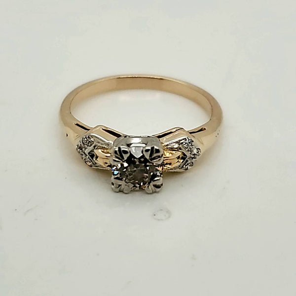 Vintage Antique .50 Carat European Cut Diamond Engagement Ring