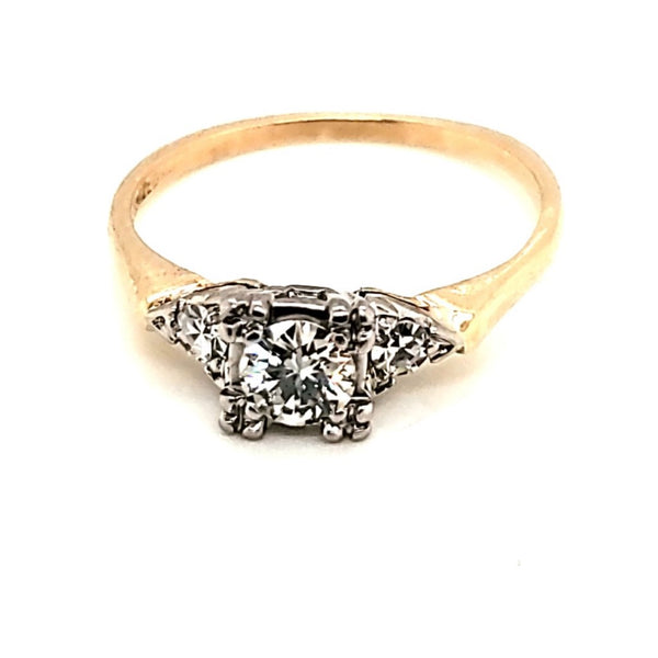 1940S .30 carat Transitional Cut Diamond Engagement Ring.