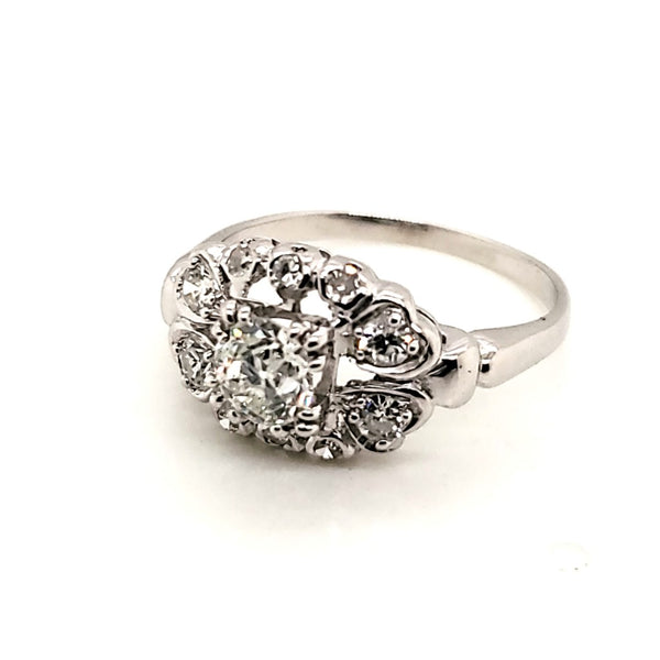 .60 Carat Round European Cut Diamond Art Deco Engagement Ring in Platinum