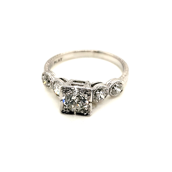 Art Deco Platinum and Diamond Engagement Ring