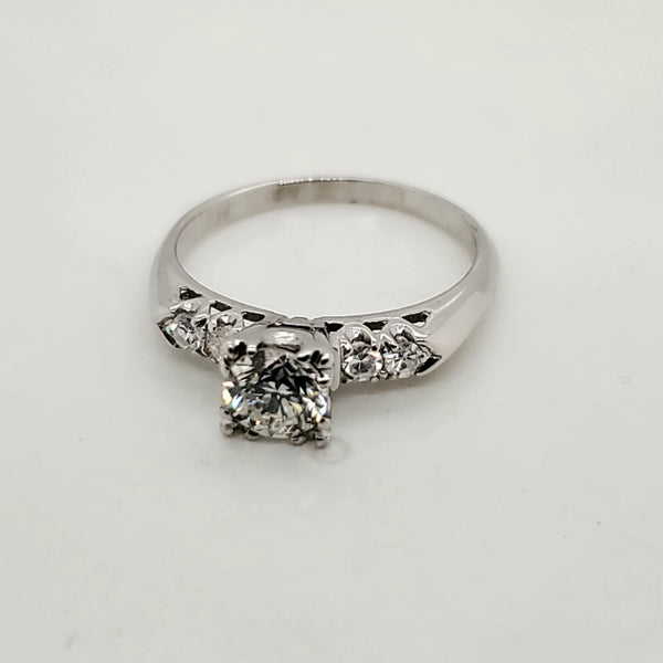 .55 Carat Vintage Round Brilliant Cut Diamond Engagement Ring