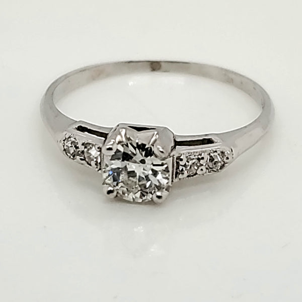 .55 Carat Vintage Round European Cut Diamond Engagement Ring