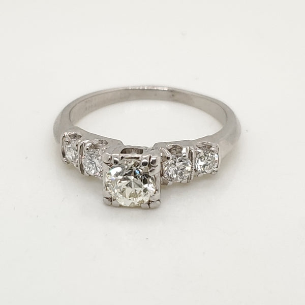 Vintage Platinum and Diamond Engagement Ring