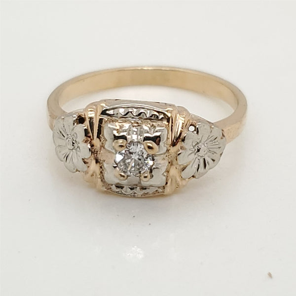 .13 Carat Vintage Round Transitionna Cut Diamond Engagement Ring