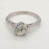 18kt White Gold  1.32 Mine Cut Diamond in a Modern Mounting