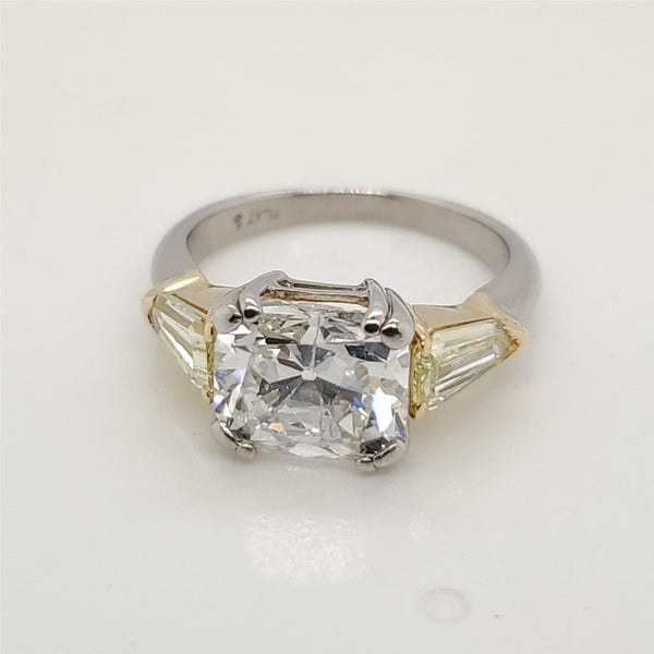 2.49 Carat Vintage Old Cushioon Cut Diamond Engagement Ring