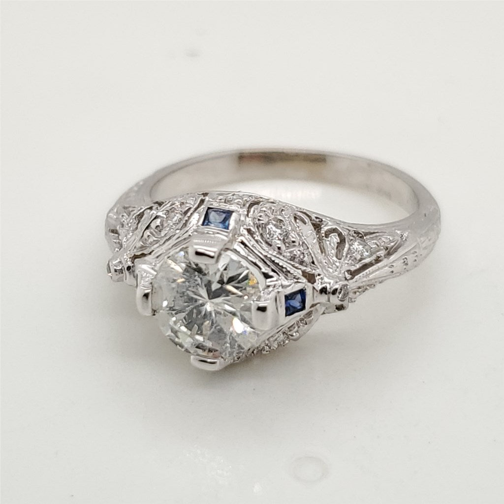 1.15 Carat Round Transitional Cut Diamond Engagement Ring