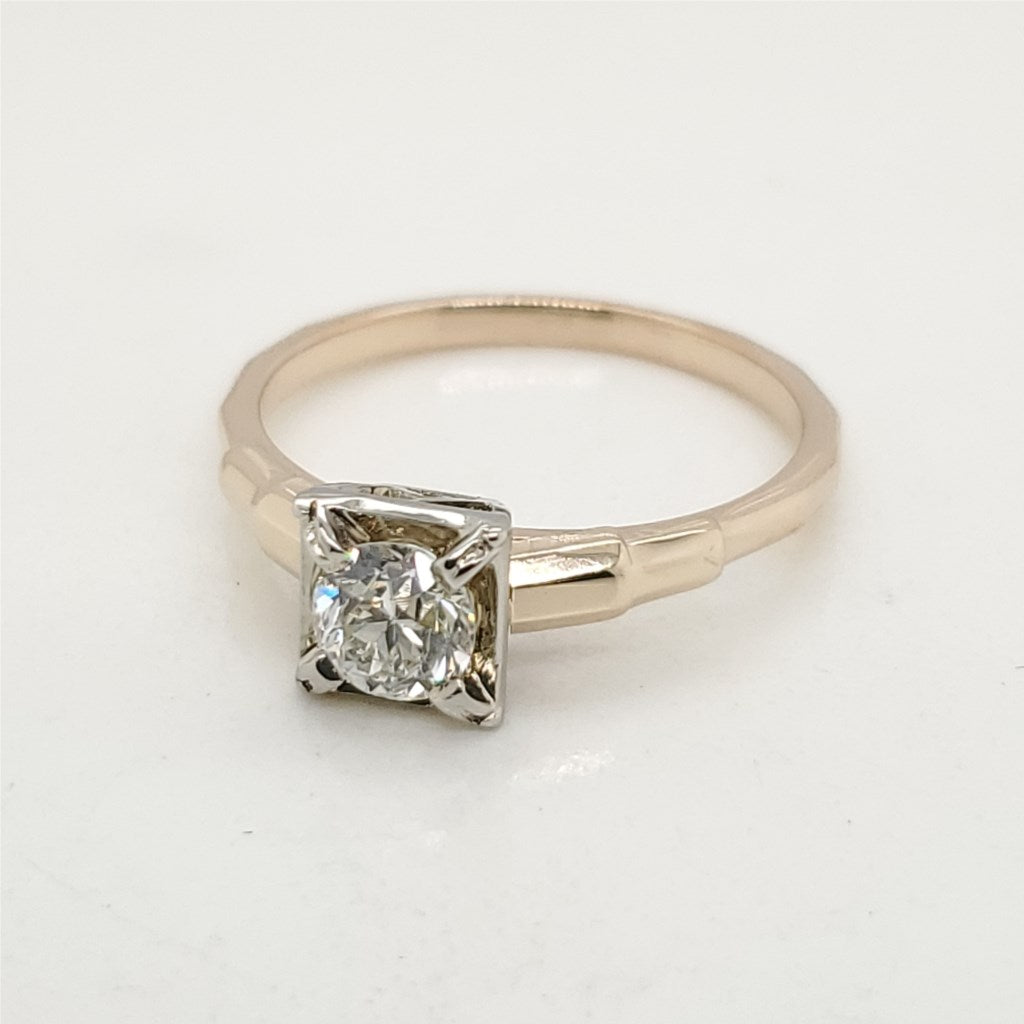 .45 Carat Vintage Round European Cut Diamond Engagement Ring