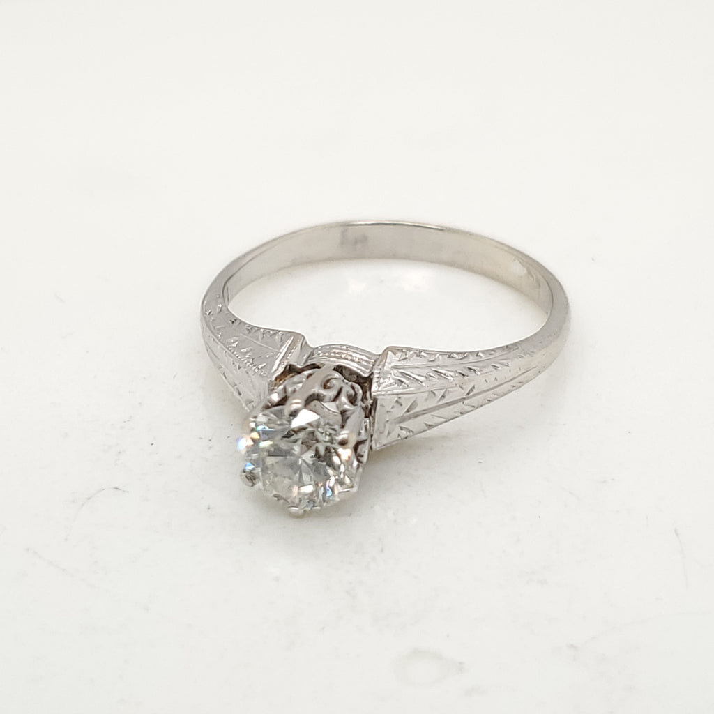 .62 Carat Vintage Round European Cut Diamond Engagement Ring