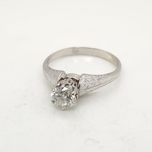 .62 Carat Vintage Round European Cut Diamond Engagement Ring