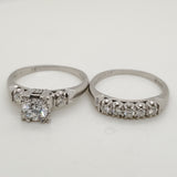 Vintage Platinum and Diamond Wedding Set