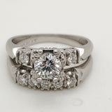Vintage Platinum and Diamond Wedding Set