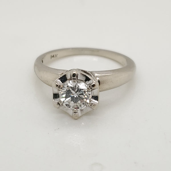 .65 Carat Vintage Round Brilliant Cut Diamond Engagement Ring
