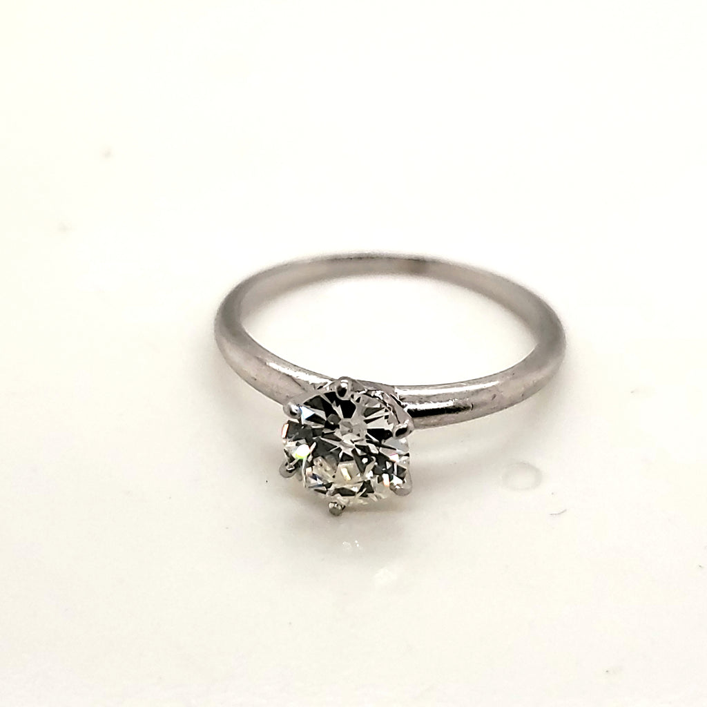 .75 Carat Vintage Round European Cut Diamond Engagement Ring