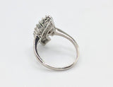 Vintage 1950s Platinum Fan Motif Marquise Diamond Engagement Ring