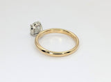 14K Yellow and White Gold 0.70ct Cushion Miner Cut Diamond Solitaire Ring