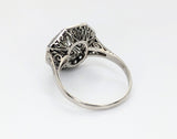 Platinum Lineage Collection European Cut Diamond Octagonal Halo Ring