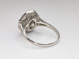 Platinum Lineage Collection Mine Cut Diamond Octagonal Halo Ring