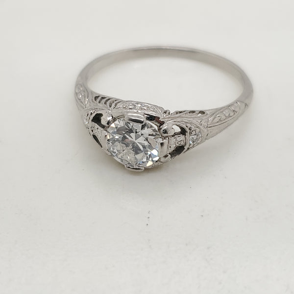 Vintage Tiffany Platinum .75 Carat European Cut Diamond Engagement Ring