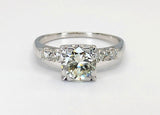 Estate 14K White Gold 0.88ct European Cut Diamond Ring