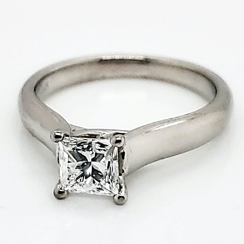 1.00 Princess Cut Diamond Solitaire Engagement Ring