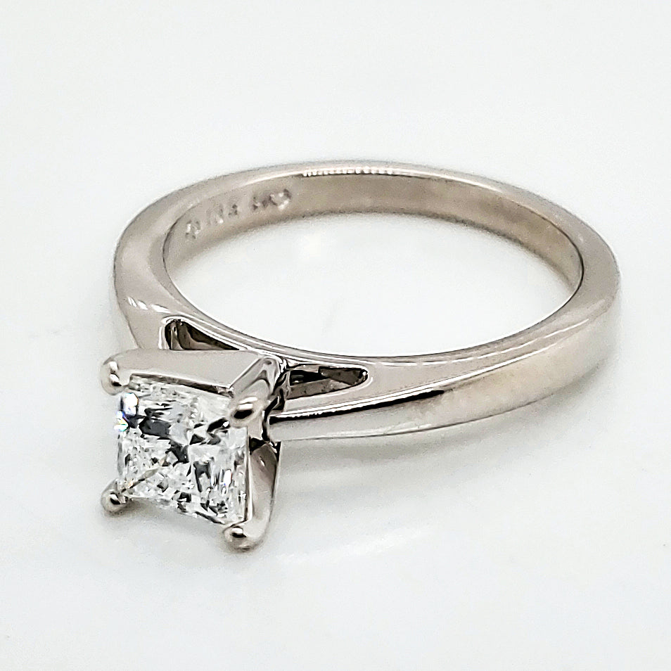 18kt White Gold .97 Carat Celebration Princess Cut Diamond EngagementRing