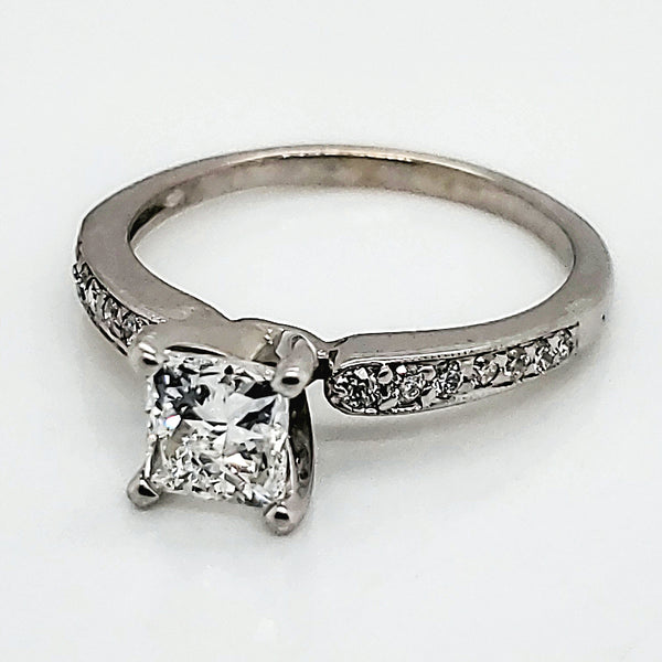 14kt White Gold Princess Cut diamond Engagement Ring