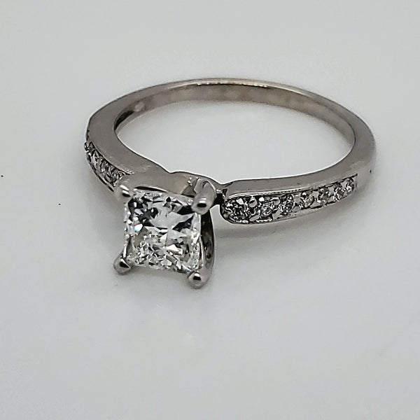 14kt White Gold Princess Cut diamond Engagement Ring