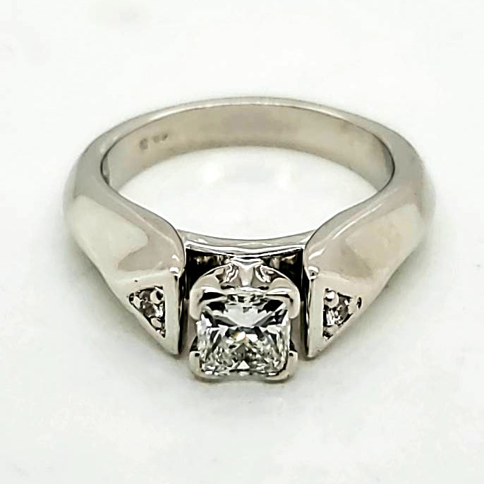 14kt White Gold .57 Carat Princess Cut Diamond Engagement Ring