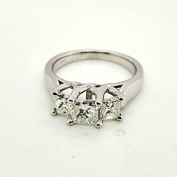 14kt White Gold .81 Carat Princess Cut Diamond Engagement Ring