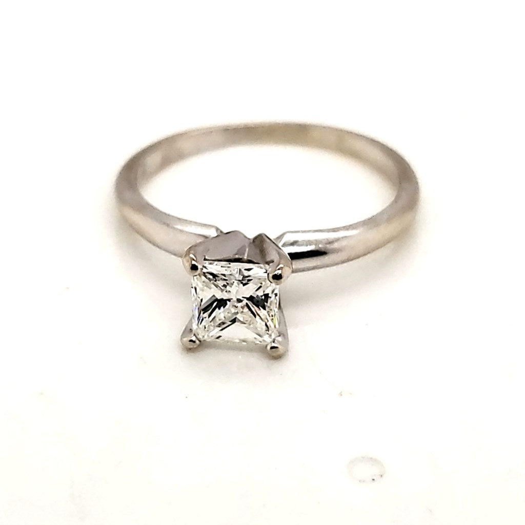 14kt White Gold .80 Carat Princess Cut Diamond Engagement Ring