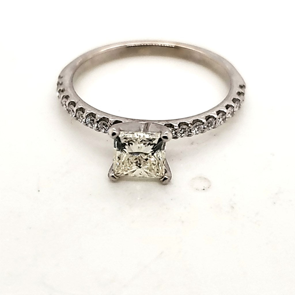 14kt White Gold .76 Carat Princess Cut Diamond Engagement Ring