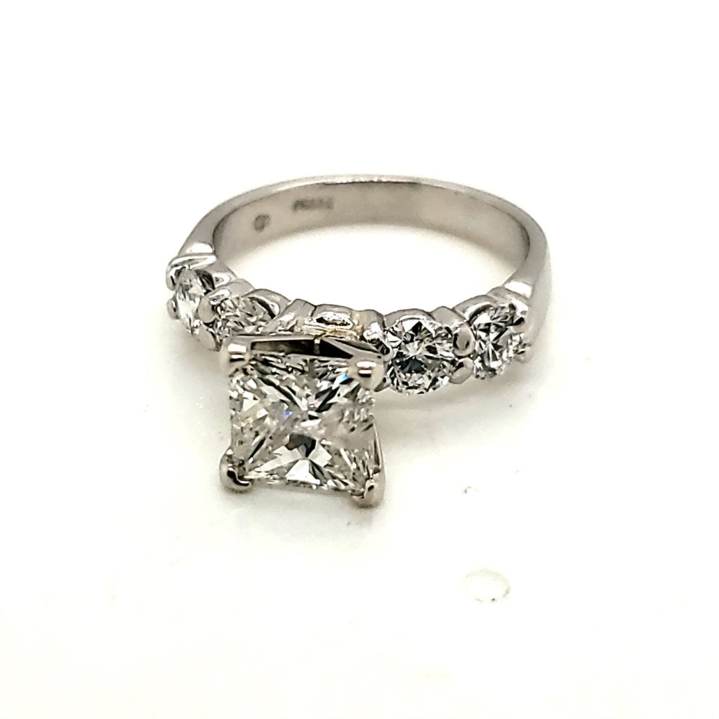 14kt White Gold 1.50 Carat Princess Cut Diamond Engagement Ring