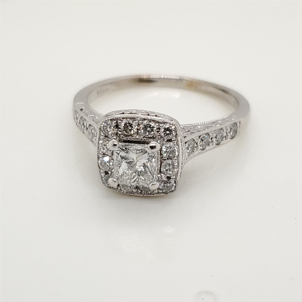 14kt White Gold Princess Cut Diamond Engagement Ring