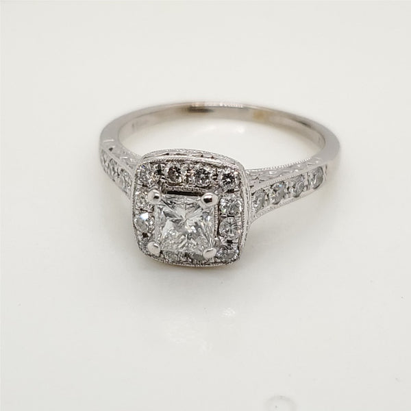 14kt White Gold Princess Cut Diamond Engagement Ring