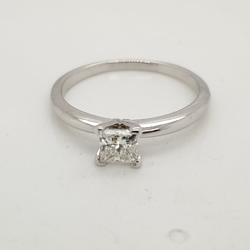 14kt White Gold .51 Carat Princess Cut Diamond Engagement Ring