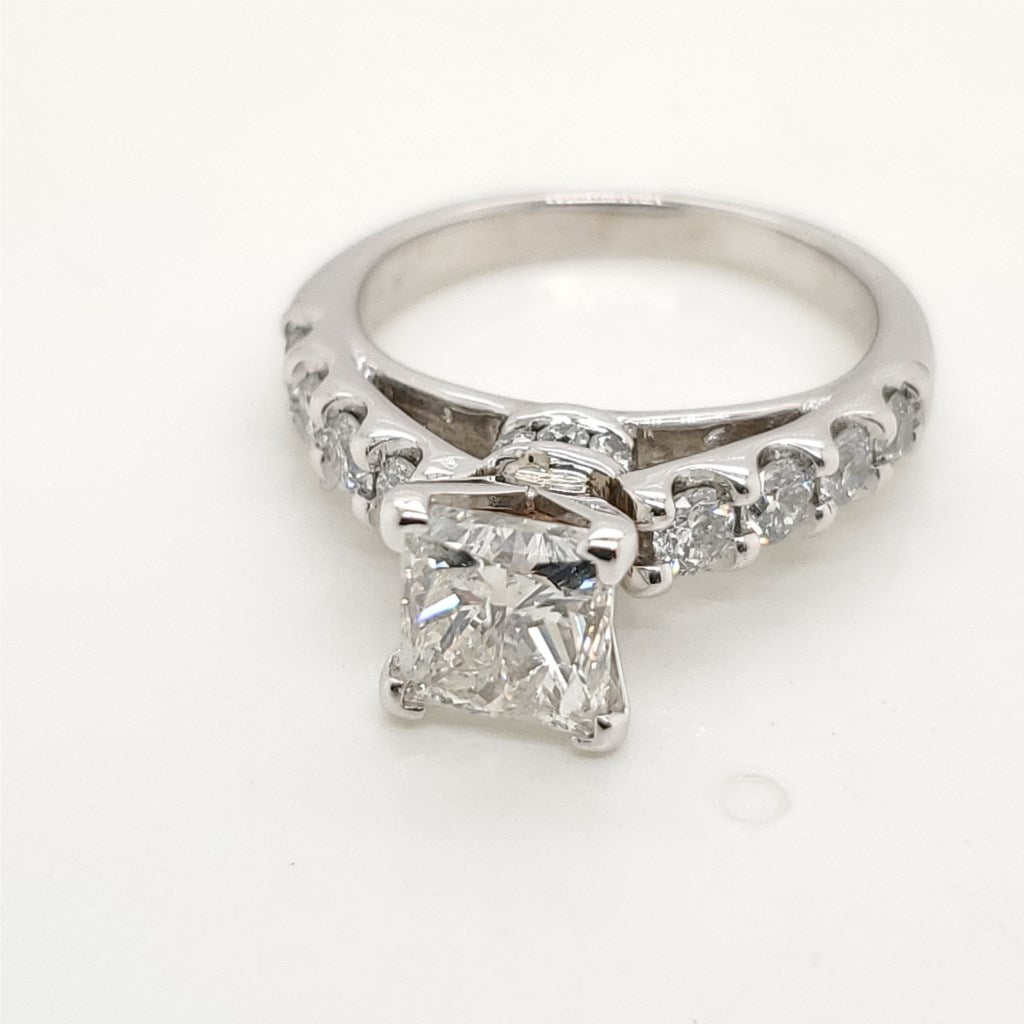 14kt White Gold 1.62 Carat Princess Cut Diamond Engagement Ring