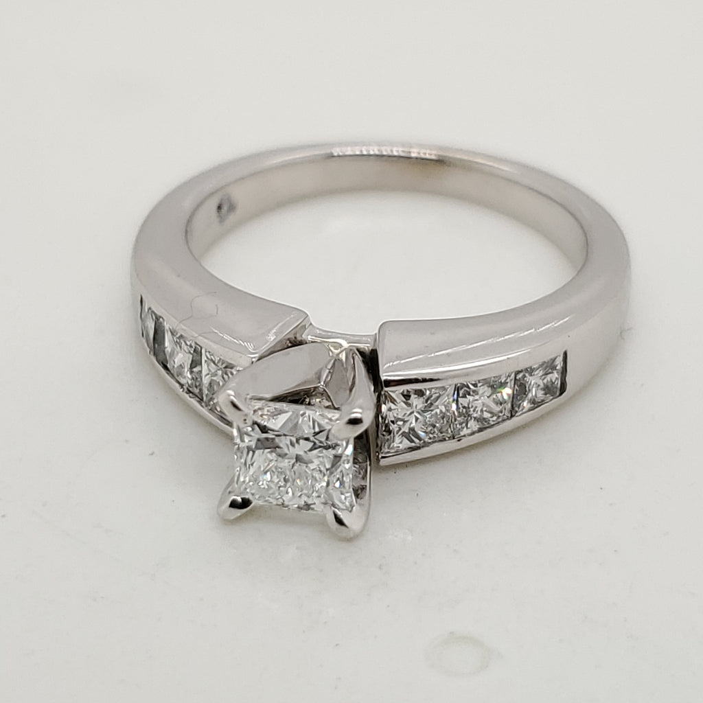 14kt White Gold .67 Carat Leo Princess Cut Diamond Engagement Ring