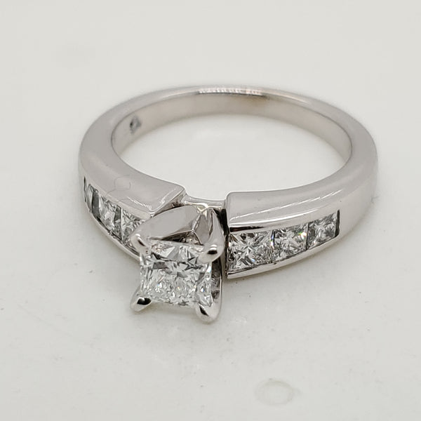 14kt White Gold .67 Carat Leo Princess Cut Diamond Engagement Ring