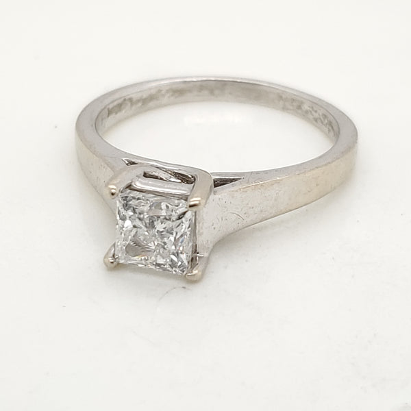 14kt White Gold One Carat Princess Cut Diamond Engagement ring