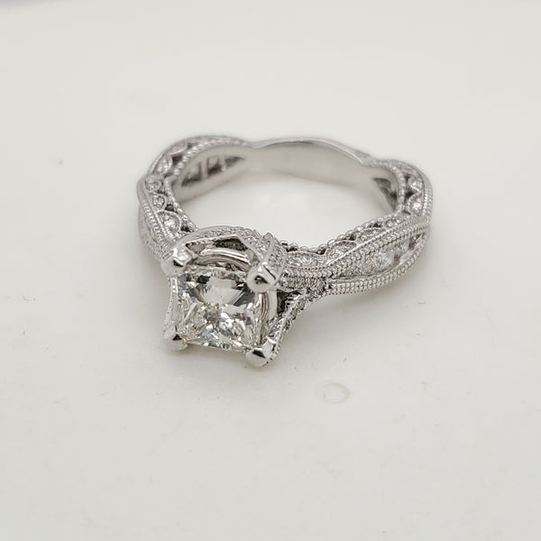 18kt White Gold 1.50 Carat Princess Cut Diamond Engagement Ring