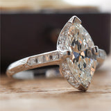 Vintage Platinum 1.60 Carat Marquise Cut Diamond Engagement Ring