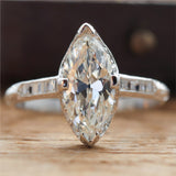 Vintage Platinum 1.60 Carat Marquise Cut Diamond Engagement Ring