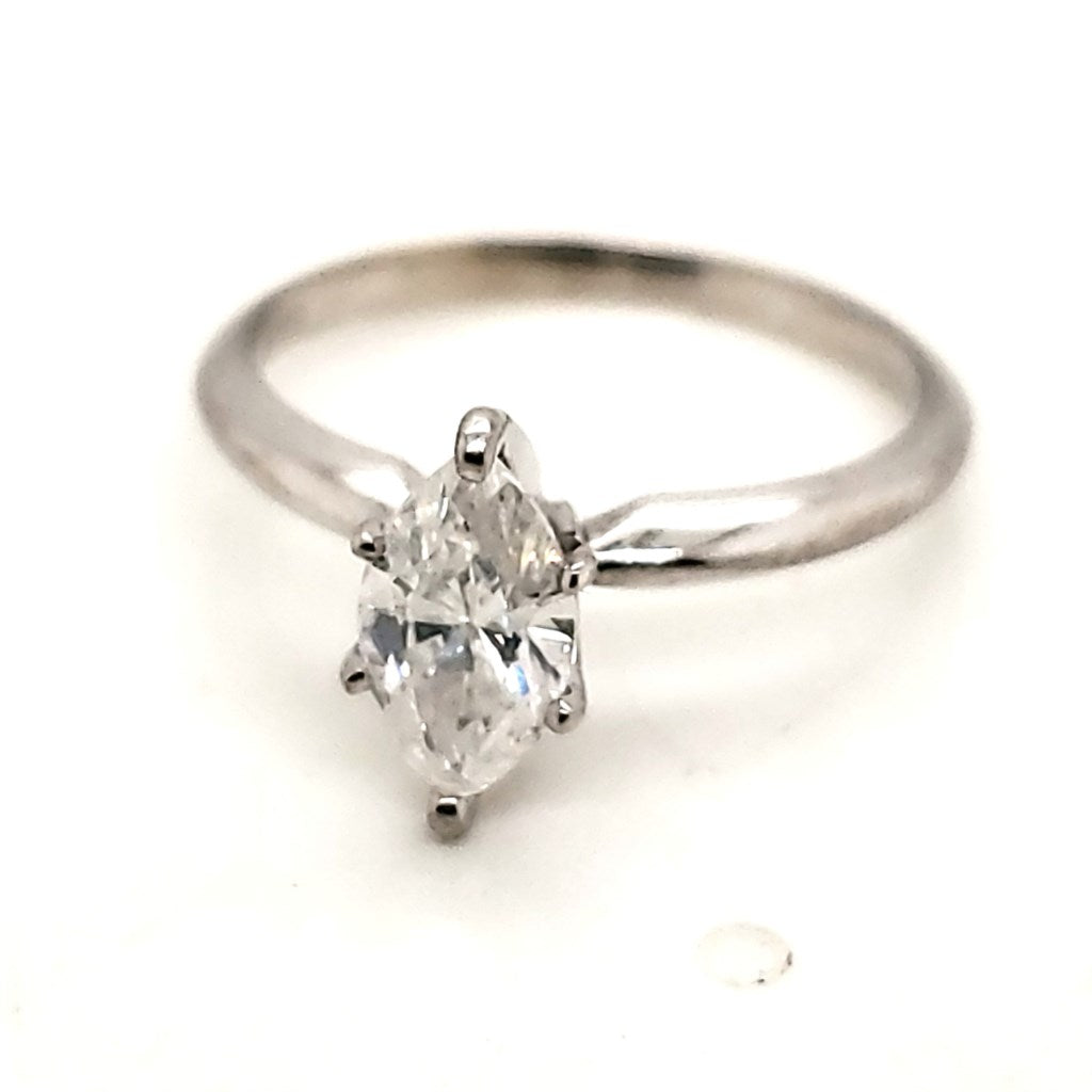 14Kt White Gold .71 Carat Marquise Cut Diamond Solitaire Engagement Ring